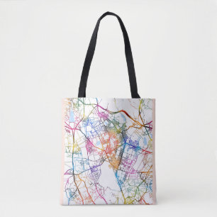 Bolsa Tote Mapa da Cidade de Suwon-si Coreia do Sul