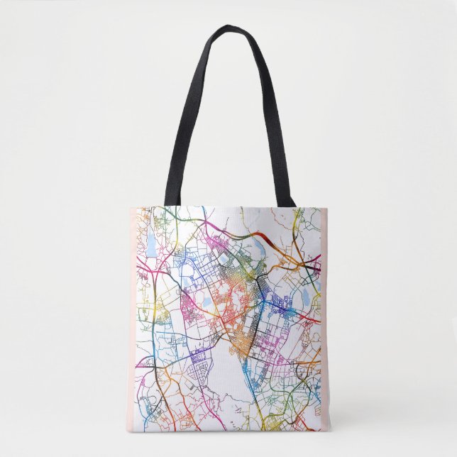 Bolsa Tote Mapa da Cidade de Suwon-si Coreia do Sul (Frente)