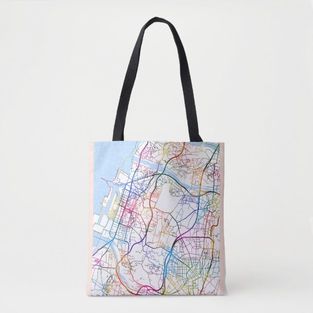 Bolsa Tote Mapa da Cidade de Taichung Taiwan (Frente)