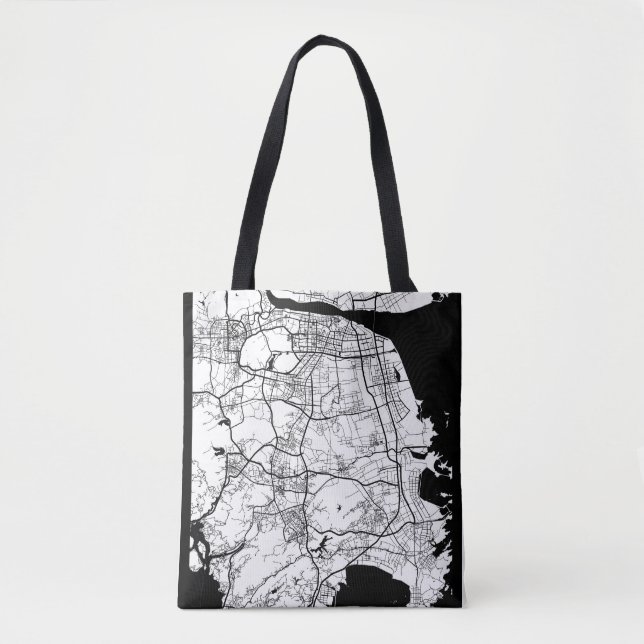 Bolsa Tote Mapa da Cidade de Taizhou China (Frente)