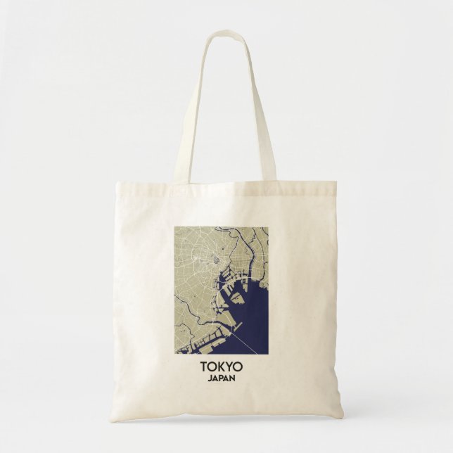 Bolsa Tote Mapa da cidade de Tóquio do Japão (Frente)