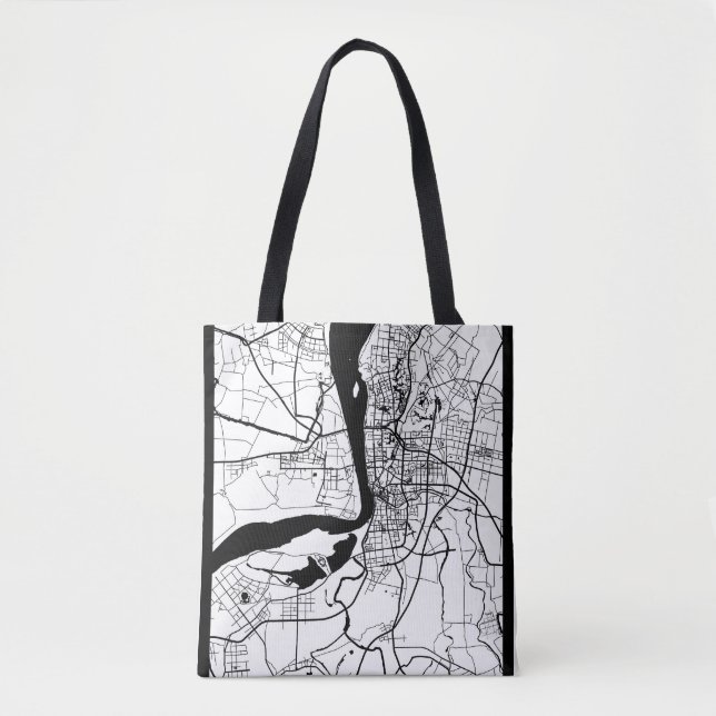 Bolsa Tote Mapa da Cidade de Wuhu China (Frente)