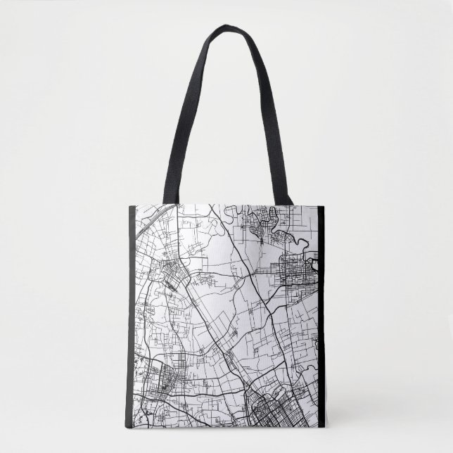 Bolsa Tote Mapa da Cidade de Yancheng China (Frente)