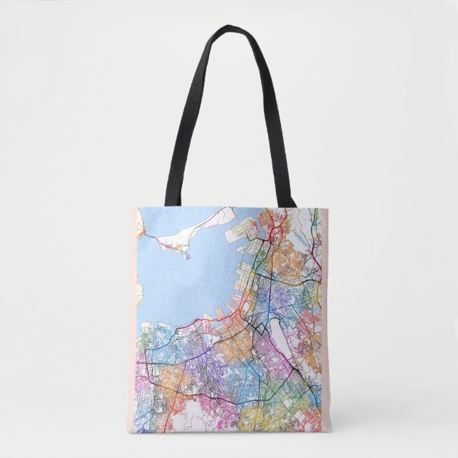 Bolsa Tote Mapa da Cidade do Japão de Fukuoka (Frente)