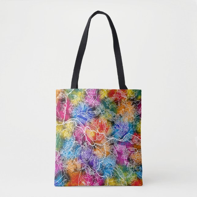 Bolsa Tote Mapa da Cidade do Ruanda Kigali (Frente)