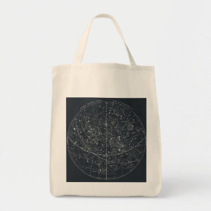 Bolsa Tote Mapa da constelação do vintage