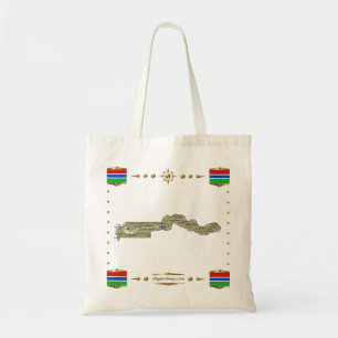 Bolsa Tote Mapa da Gâmbia + Saco dos Sinalizadores