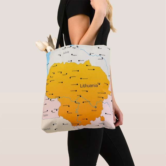 Bolsa Tote Mapa Da Lituânia (Criador carregado)
