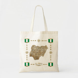 Bolsa Tote Mapa da Nigéria + Saco de Sinalizadores