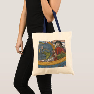 Bolsa Tote Mapa das Américas com o explorador Amerigo Vespucc