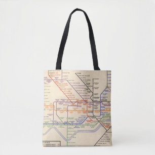 Bolsa Tote Mapa das estradas de ferro subterrâneas de Londres