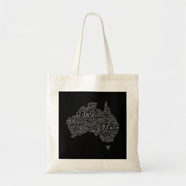 Bolsa Tote mapa das gírias australianas (Frente)