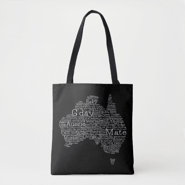 Bolsa Tote mapa das gírias australianas (Frente)