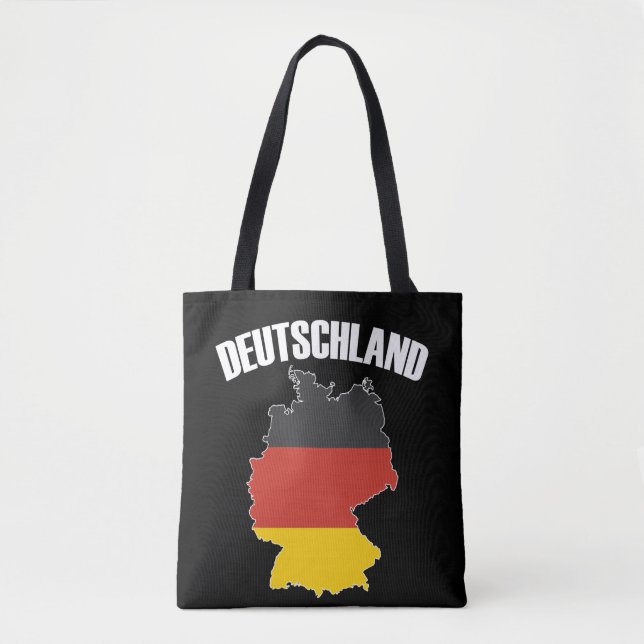Bolsa Tote Mapa de alemanhas - Bandeira Alemã - Viagem da Ale (Frente)