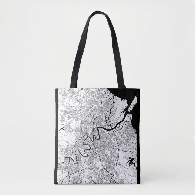 Bolsa Tote Mapa de Brisbane Austrália (Frente)