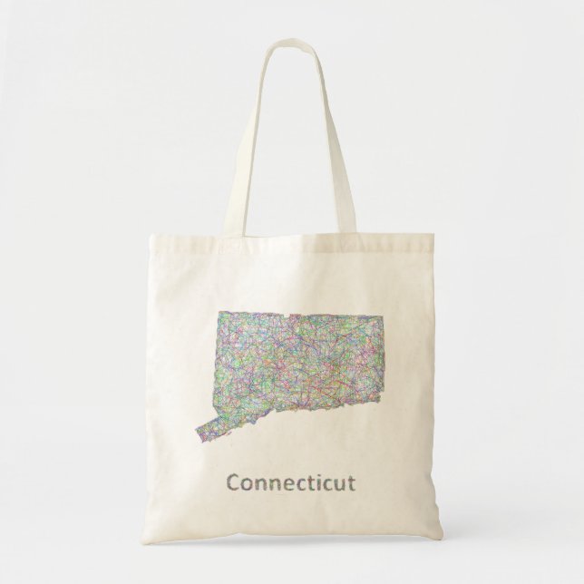 Bolsa Tote Mapa de Connecticut (Frente)