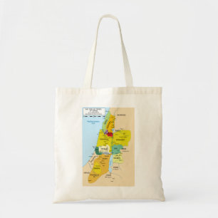 Bolsa Tote Mapa de doze tribos de Israel entre 1200 e 1050