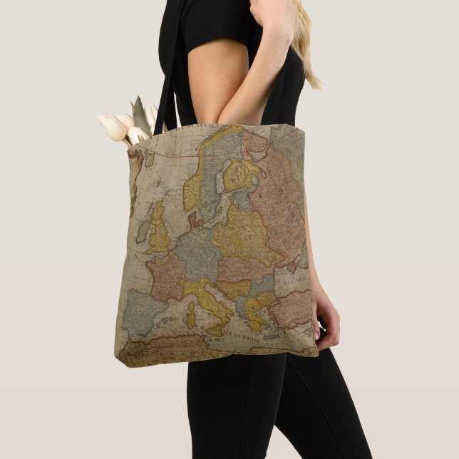 Bolsa Tote Mapa de Europa | 1700 (Close Up)