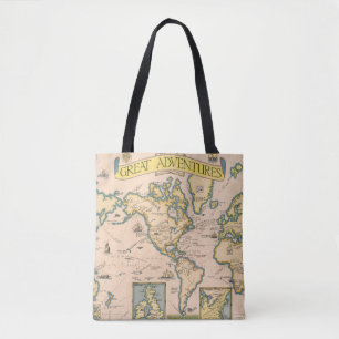 Bolsa Tote Mapa de grandes aventuras