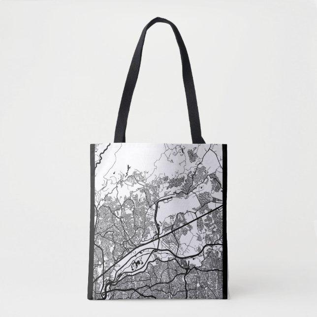 Bolsa Tote Mapa de Guarulhos Brasil (Frente)