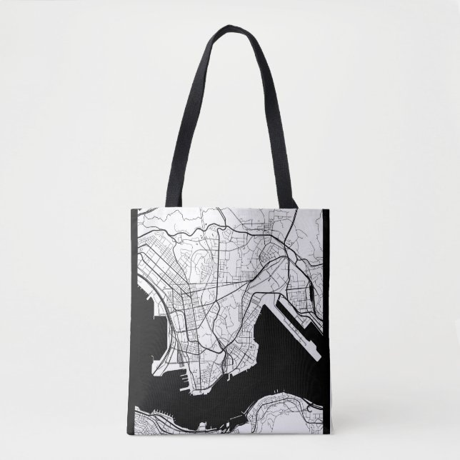 Bolsa Tote Mapa de Kowloon Hong Kong (Frente)