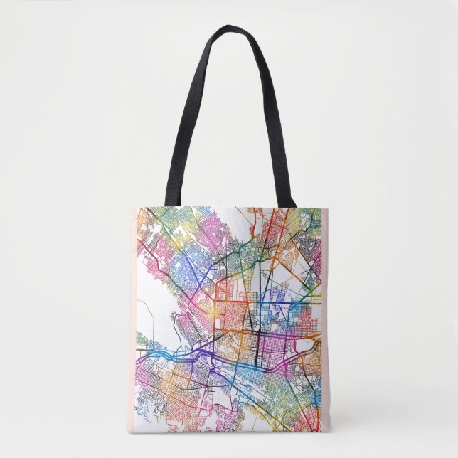 Bolsa Tote Mapa de Monterrey Cidade do México (Frente)