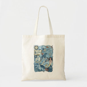 Bolsa Tote Mapa de Navegação Náutica Vintage Bússola
