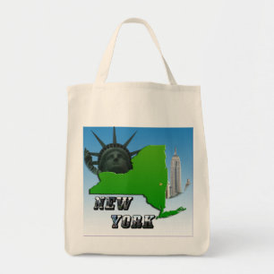 Bolsa Tote Mapa de Nova Iorque, Estátua da Liberdade, Monume
