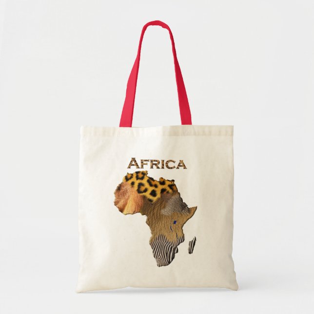 Bolsa Tote Mapa de produtos para animais selvagens da África (Frente)