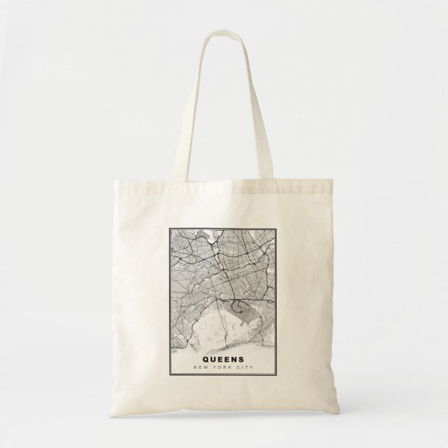 Bolsa Tote Mapa de Queens (Frente)