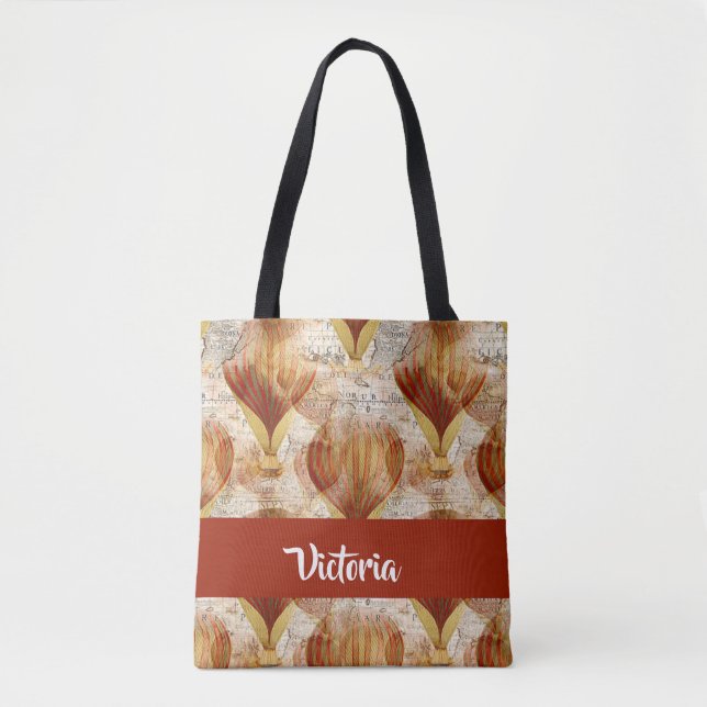 Bolsa Tote Mapa de safra com balões (Frente)
