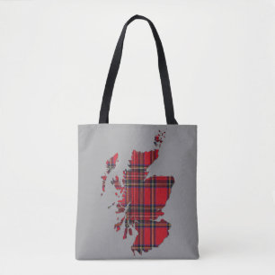 Bolsa Tote Mapa de Scotland do Tartan