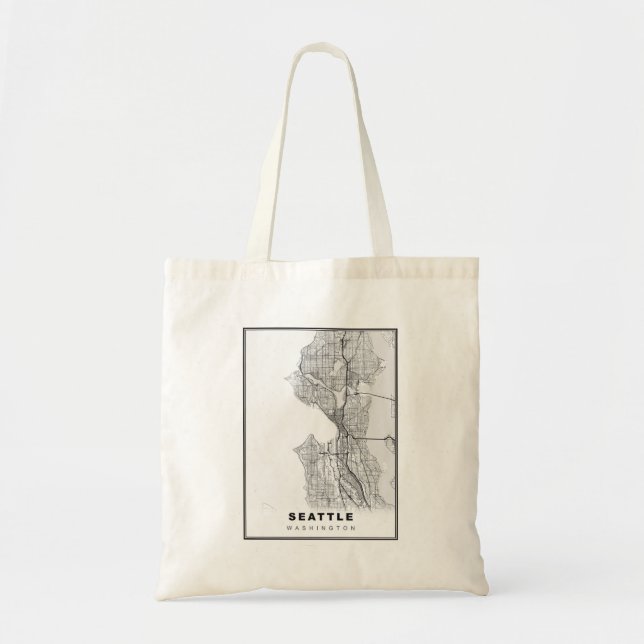 Bolsa Tote Mapa de Seattle (Frente)