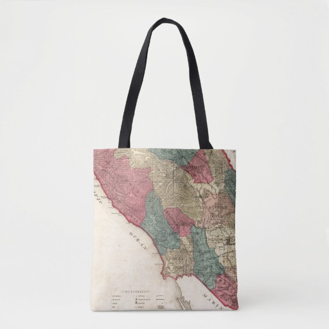 Bolsa Tote Mapa de Sonoma County Califórnia (Frente)