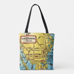 Bolsa Tote Mapa de St Petersburg Flórida