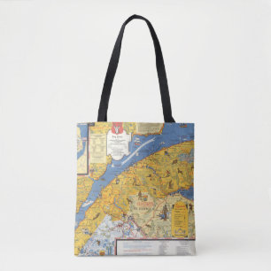 Bolsa Tote Mapa de Vacanes, Quebeque, Gaspesie (Canadá)