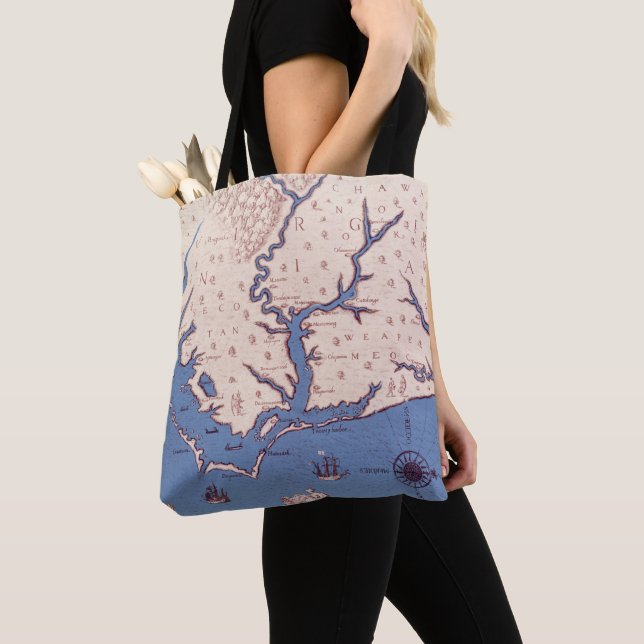 Bolsa Tote Mapa de Virgínia (Close Up)