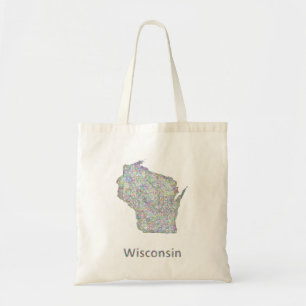 Bolsa Tote Mapa de Wisconsin