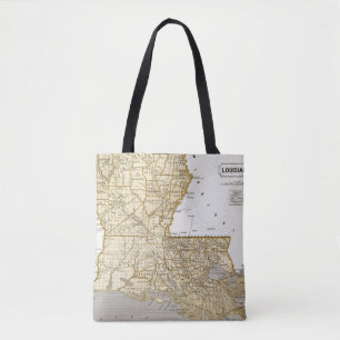 Bolsa Tote Mapa do atlas de Louisiana
