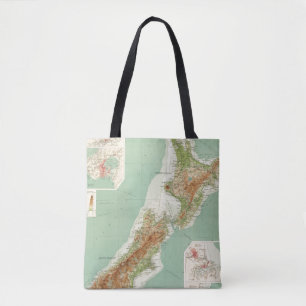 Bolsa Tote Mapa do atlas de Nova Zelândia