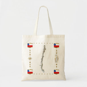 Bolsa Tote Mapa do Chile + Saco das bandeiras