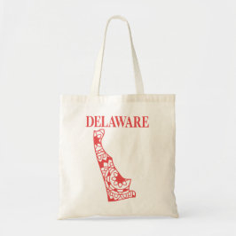 Bolsa Tote Mapa do Estado de Delaware, feito em Delaware