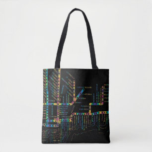 Bolsa Tote Mapa do metrô de Chicago com o trem para COLOR TI