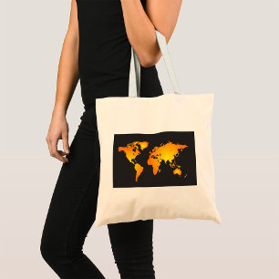Bolsa Tote Mapa Do Mundo