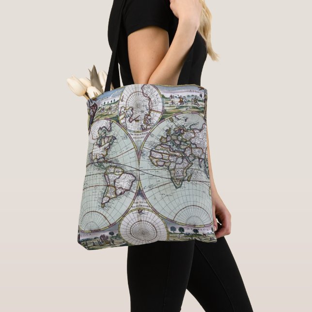 Bolsa Tote Mapa do mundo (Close Up)