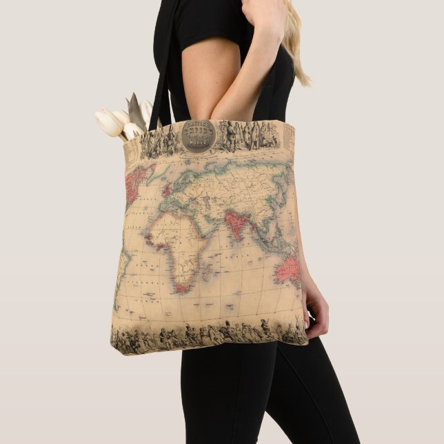 Bolsa Tote Mapa do mundo que mostra o Império Britânico (Close Up)