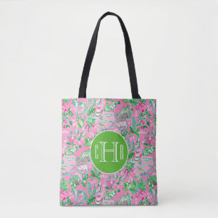 Bolsa Tote Mapa do Texas - Monograma de padrão de pré-disquet