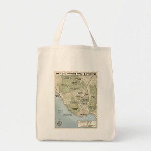 Bolsa Tote Mapa do Trilho de Santa Cruz Califórnia Redwood & 
