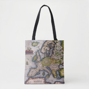 Bolsa Tote Mapa do vintage 1572 do saco de Europa