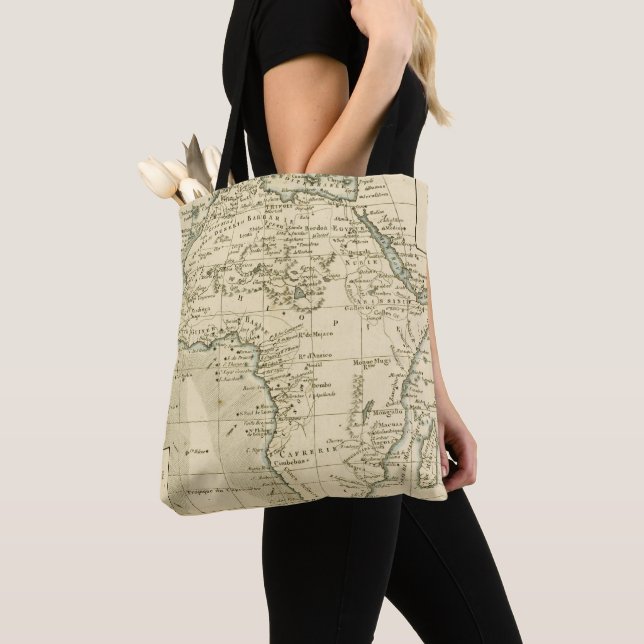 Bolsa Tote Mapa do vintage de África (Close Up)